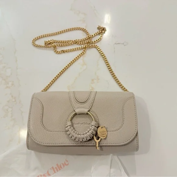 SEE BY CHLOE HANA LEATHER CROSSBODY BEIGE IN COLOR - Picture 3 of 10